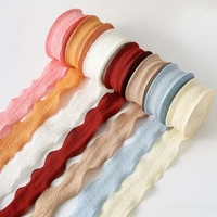 10Yards/Roll Fishtail Yarn Pleated Chiffon Ribbon Wavy Edged Ribbon For DIY Craft Bouquet Gift Wrapping Wedding Party Decoration