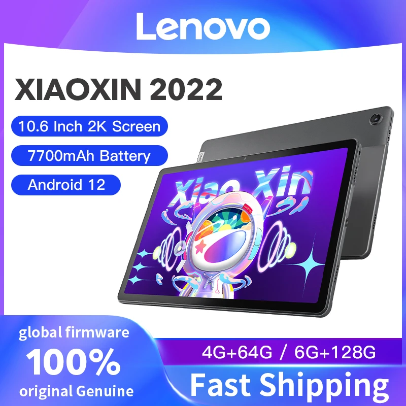  Original Lenovo Pad 2022 Xiaoxin Tablet Android 12 10.6-Inch 2000*1200 2K Screen 7700mAh Lightweight