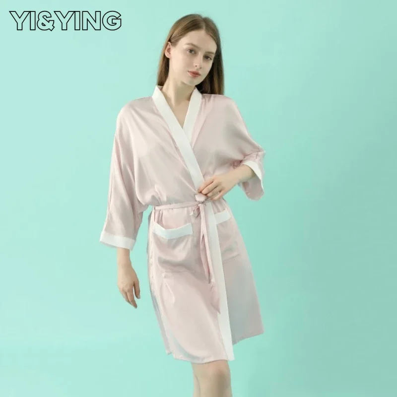 

[YI & YING] новая Пижама для весны и лета, кардиган из чистого искусственного шелка, пижама для женщин, женская пижама