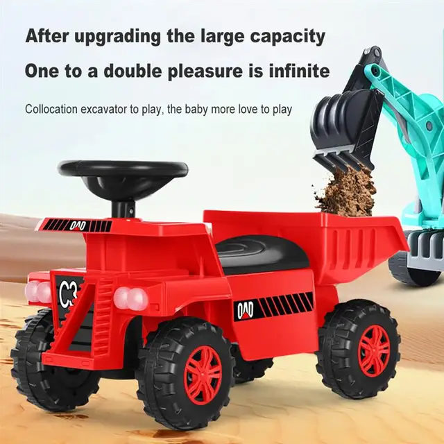 Kids'S Ride-On Toys Children'S Beach Toy Car Construction Vehicle Bulldozer Excavator Model Tricycle Scooter Sliding Walker Gift 2