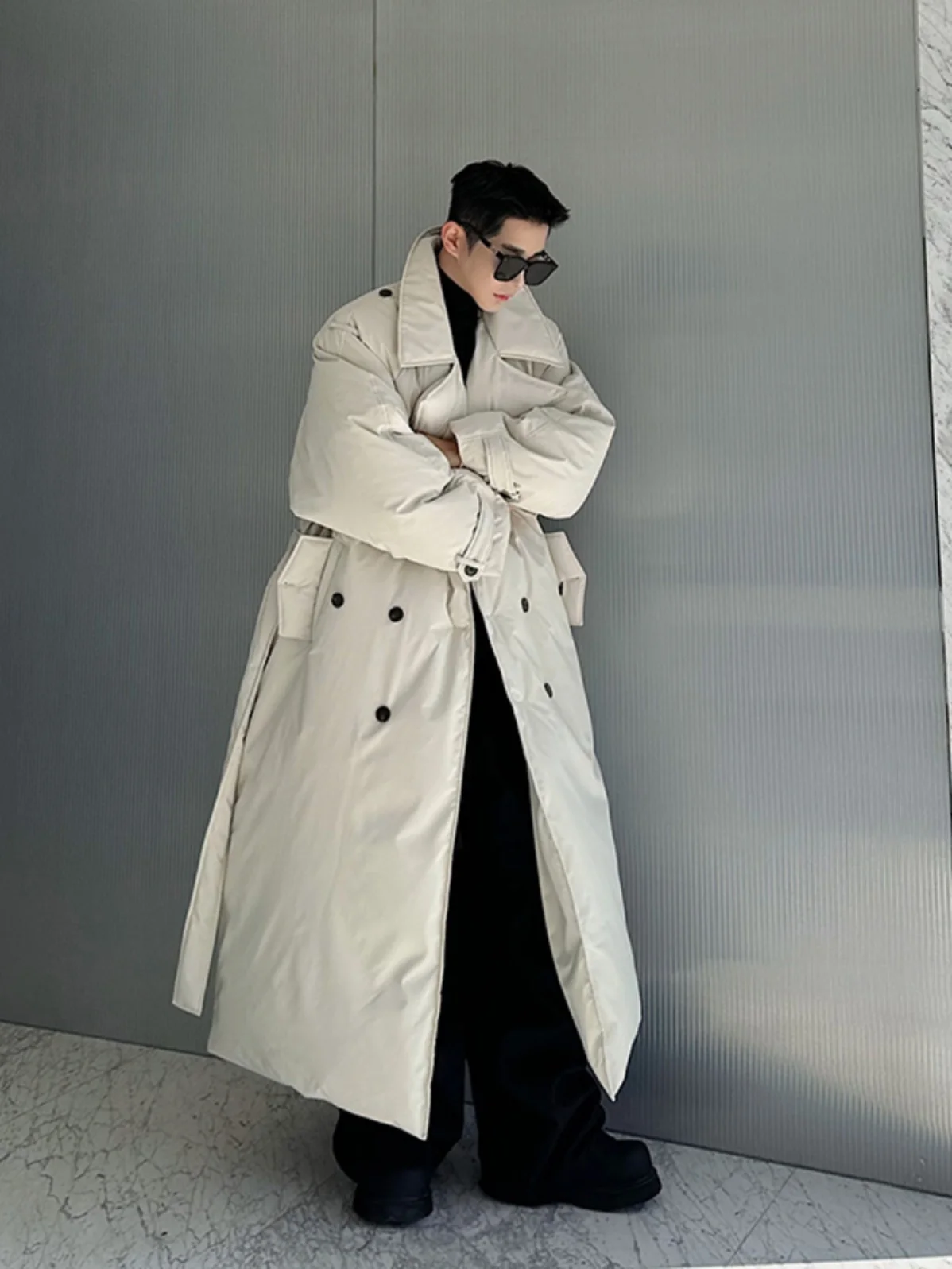 Men's Winter Faion Oversize Long Thiened Double Row Cotton Jaet Warm Outerwear Casual Loose Fit Youth ular Sle