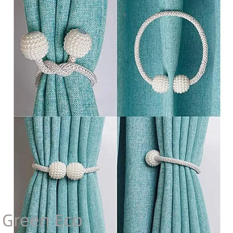 

Hanging Holders Decor Buckle Clip 1pcs Magnetic Curtain Pearl Ball Accessories Tie Clips Back