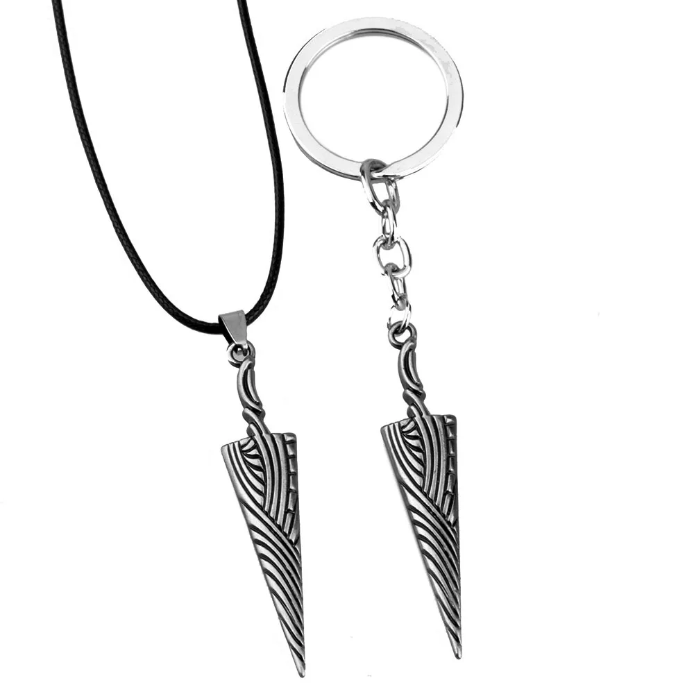 

2022 New Hollow Knight Metal Keychain Spike Shape Cosplay Costumes Pendant Necklace Interesting Keyring Gift Cosplay Man