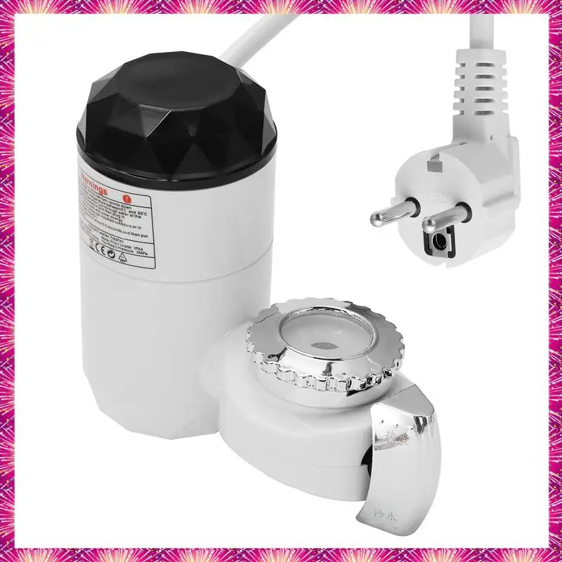 LUWEI Electric Water Heater With Temperature Display For Kitchen Instant Heating Faucet Heater Tankless Water EU Plug