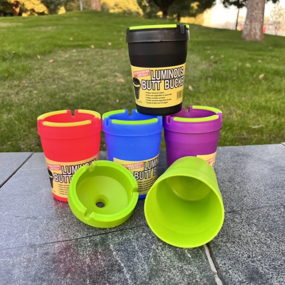 Nightglow Double Layered Plastic Ashtray for Car Mounted portable ashtray
