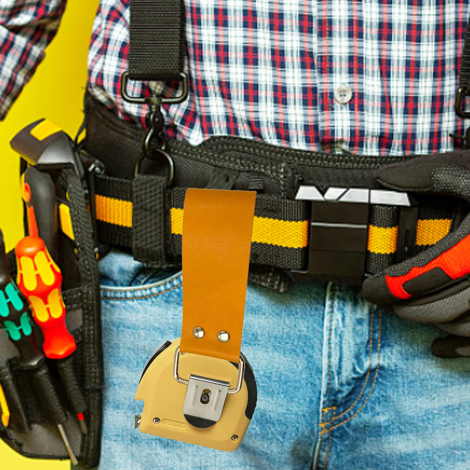 Leather Belt Tool Waist Bag Tape Measure Leather Case Durable Tape Measure Holder, Electrician Labor Insurance Tool Accessories