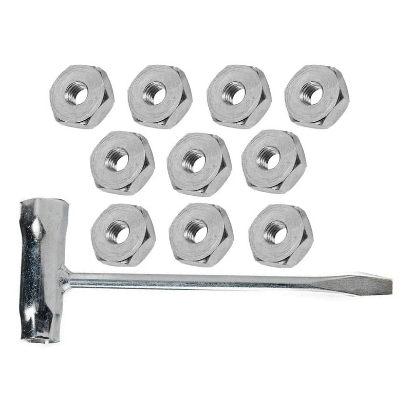 Sprocket Cover Nut Replacement For Stihl MS260 MS251 MS271 MS280 MS290 MS310 MS340 MS360 MS380 MS381, 10Pcs, With Wrench