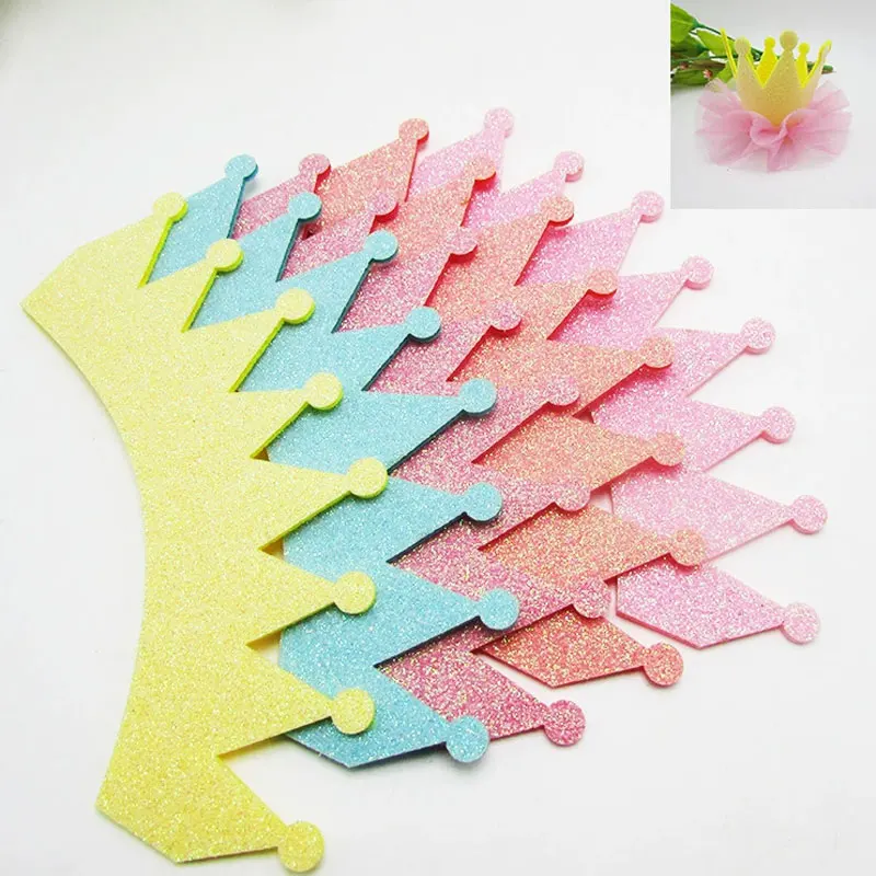 20pc/4,5x12,5 cm DIY Kinder headwear AccessoriesH Mix Farbe Glitter Crown Patches für headwear dekoration haar zubehör