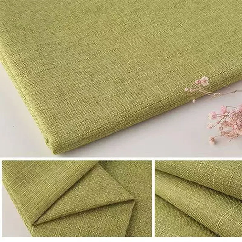 

ClMaoyi Household Solid Black Green Linen Tablecloth Fabric Dustproof and Thickened Sofa Fabric