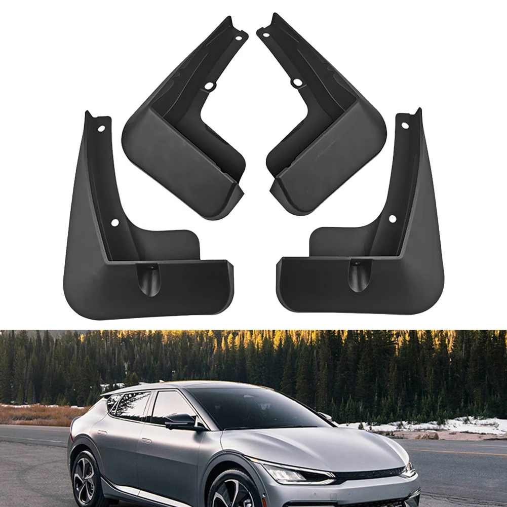 

4Pcs Car Black Mud Flaps Mudguard Fenders Cover Trim For Kia EV6 2022+ Modified Fender Replacement Accessories