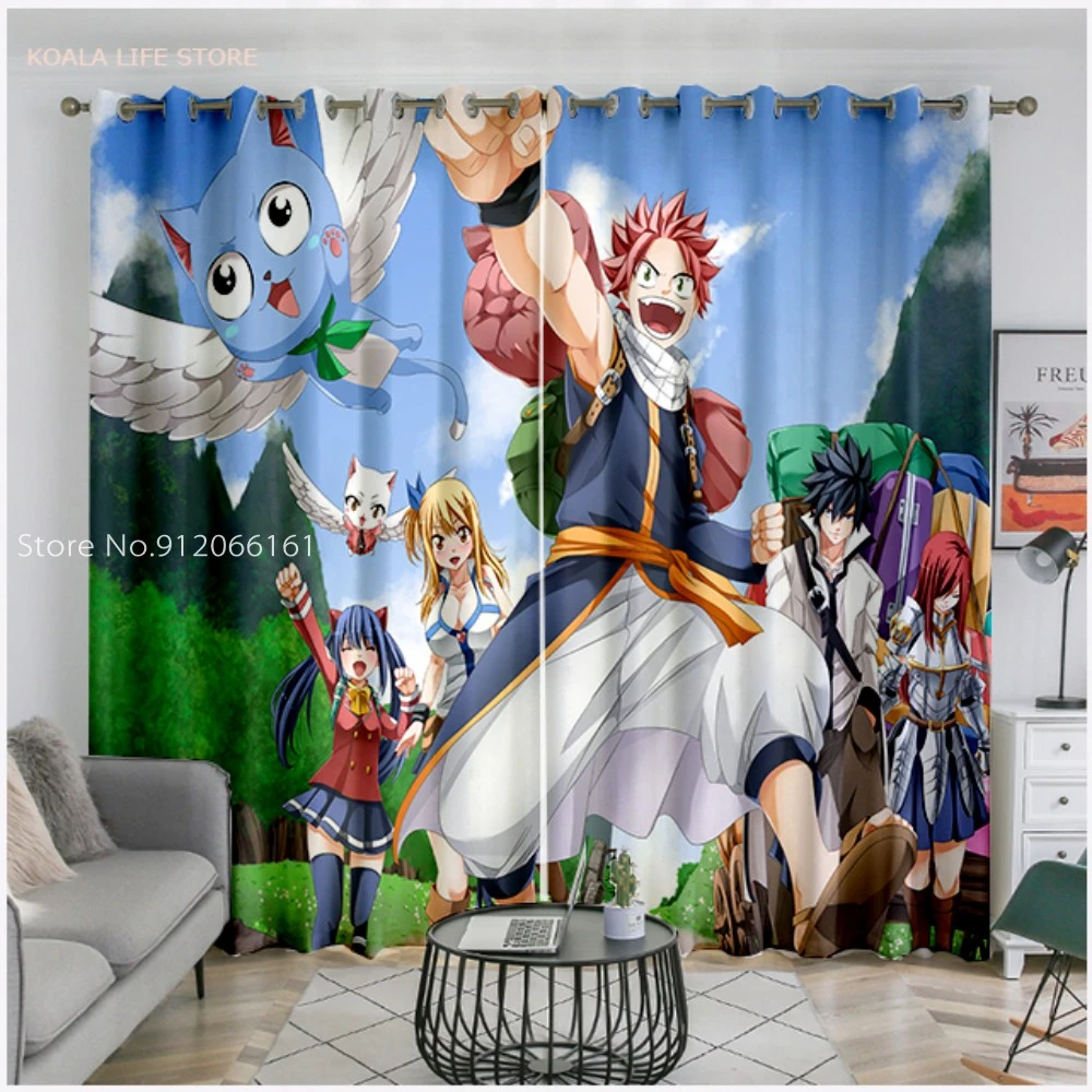 Micro Shading Background 3D Print Window Curtain Fairy Tail Anime Homestay  Hotel Decoration Curtains Windows Flat 1/2 Piece| | - AliExpress