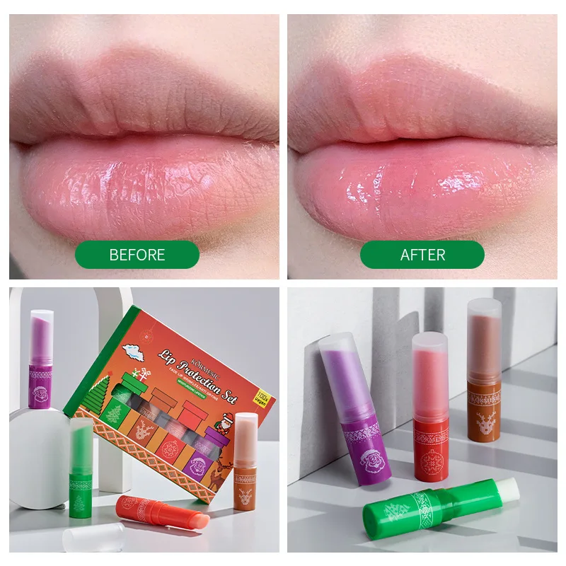 Natural Plant Lip Balm Moisturizing Lipsticks Base Anti-Cracking Lip Oil Christmas Gifts Gift Box Packaging Lip Balm 2