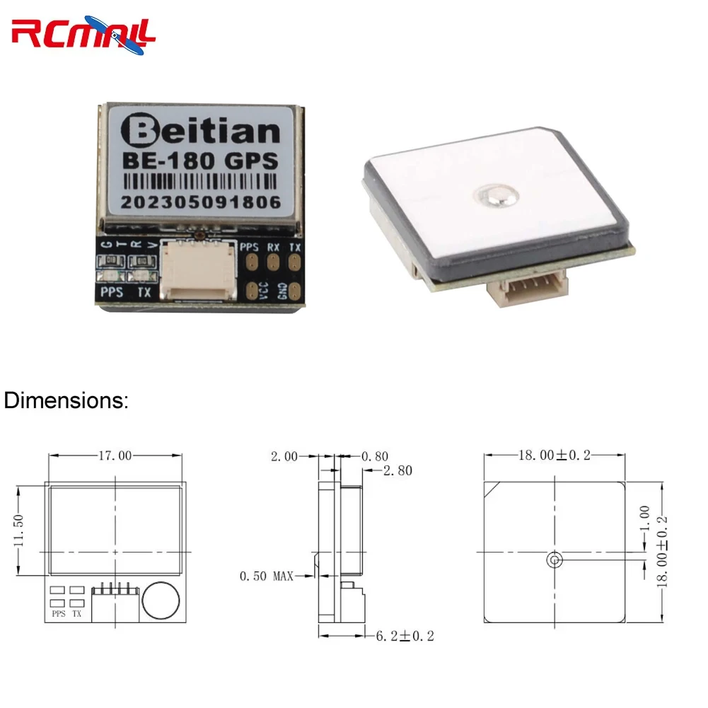 Beitian BE180 GPS 모듈 BE-180 안테나 포함, M10 GNSS 초저전력 GNSS 리시버, 차량 드론용