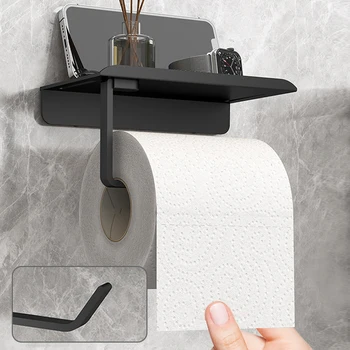Porte-rouleau de papier toilette auto-adhésif sans poinçonnage, porte-papier de soie en plastique, Installation facile, porte-rouleau de papier 1