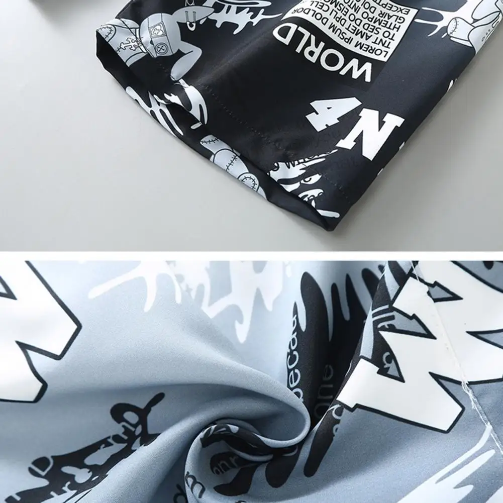 Description Picture 6 of itemSummer Men's Shorts With Letter Cartoon Print Drawstring Elastic Waist Loose Vacation Beach Shorts Casual Daily Sports Trousers