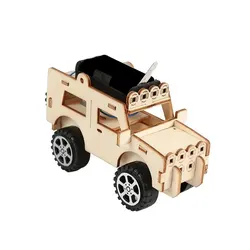 Innovative Handmade DIY Electric Toy for Student Scientific Experiments (Wooden jeep model)