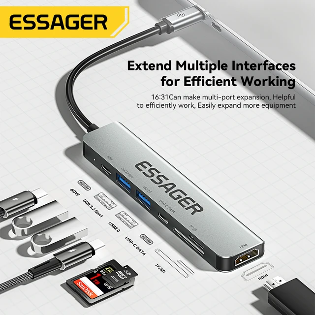 Essager Usb C 허브 C to HDMI 어댑터 분배기 알리 상품 후기