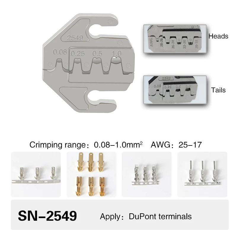 Crimping Tool Pliers Crimp Jaw Set 4mm slot jaws SN-48BS/58B/02C/2546B/2549 /06/X6/06WF/03H used for crimping terminals