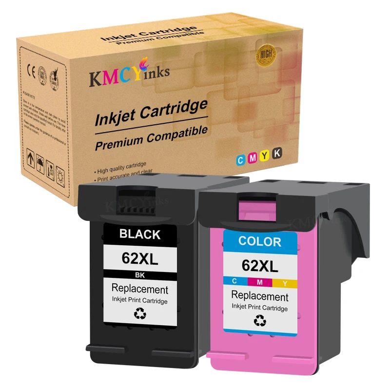 Kmcyinks Per Cartuccia D'Inchiostro Hp 62 Xl Per Stampanti Hp 62Xl Ad Alto Rendimento Per Hp Envy 5540 5640 5740 7640 5646 5541 5742 5745 200