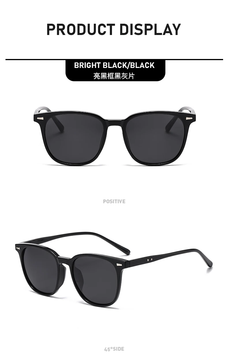 Neue quadratische Sonnenbrille für Männer und Frauen, Retro-UV-beständige Sonnenbrille, modische No-Make-up-Schlankheits-Sonnenbrille für Frauen 3069 – Detail 11