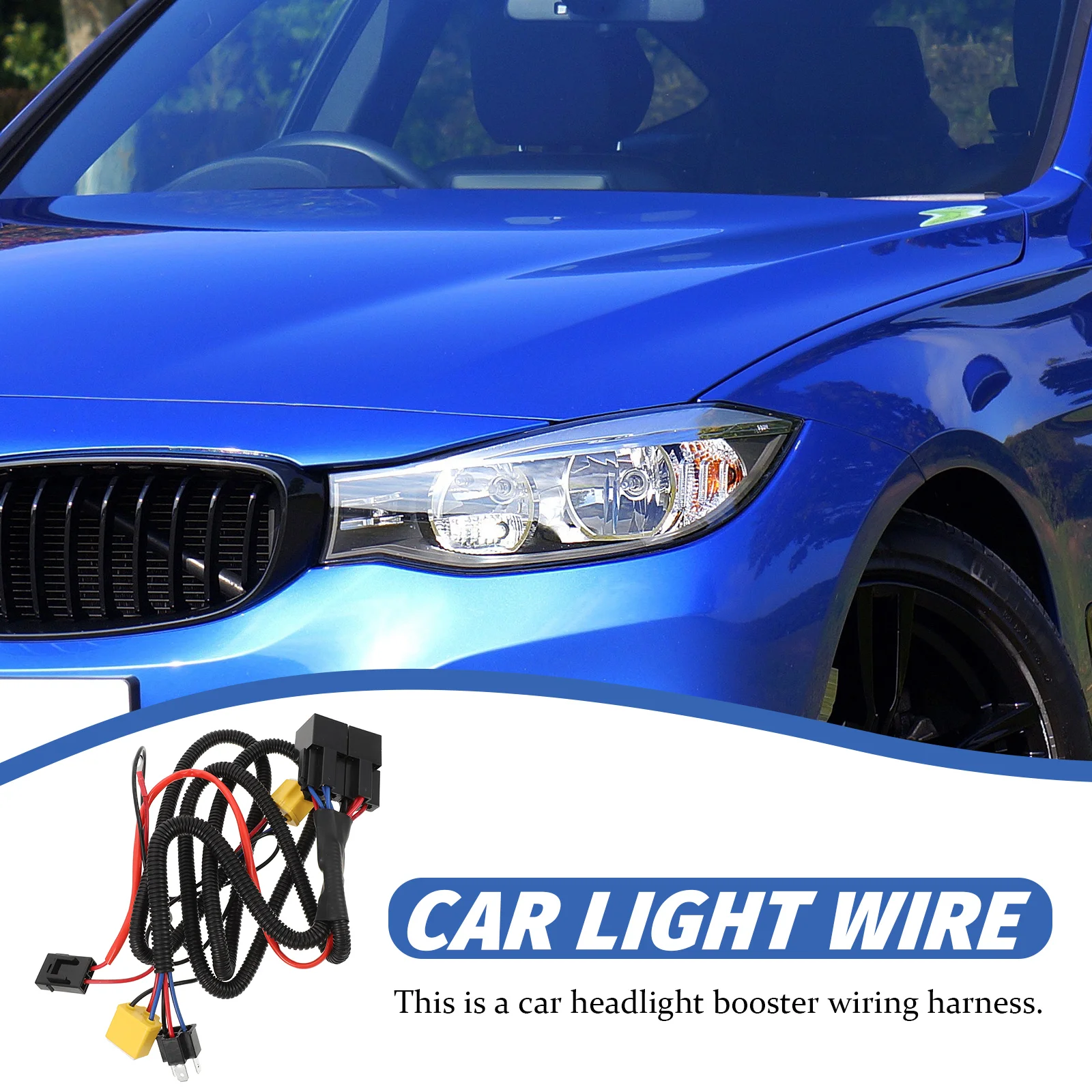 H4 Halogen Wire Harness Car Headlight LED Light Brightness Booster Wiring Harness Kit car headlight wiring harness