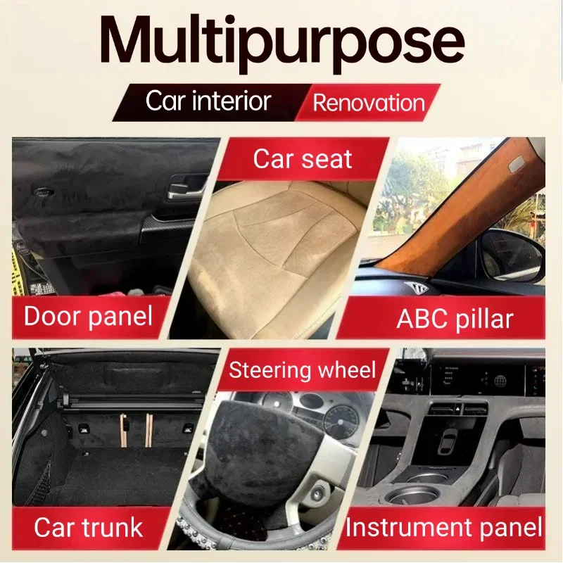 50/100/200*150cm 자동차 실내 장식 수리 패치에 대 한 자기 접착제 스웨이드 패브릭 가죽 끈적 개폐식 스웨이드 AB-기둥 DIY 수정