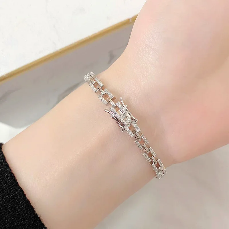 

925 Sterling silver bracelet Sparkly bracelet Christmas wedding Anniversary gift for New Year valentine's Day