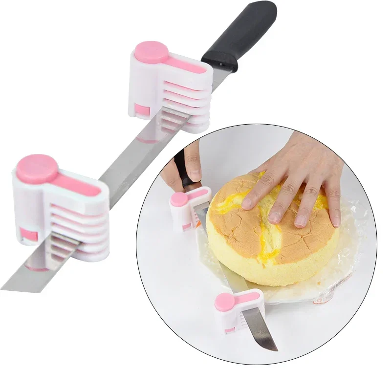 Description Picture 5 of item2pcs/set 5 Layers Cake Slicer Adjustable DIY Bread Knife Splitter Toast Slicer Fixator Cutting Leveler For Kichen Bakeware Tool
