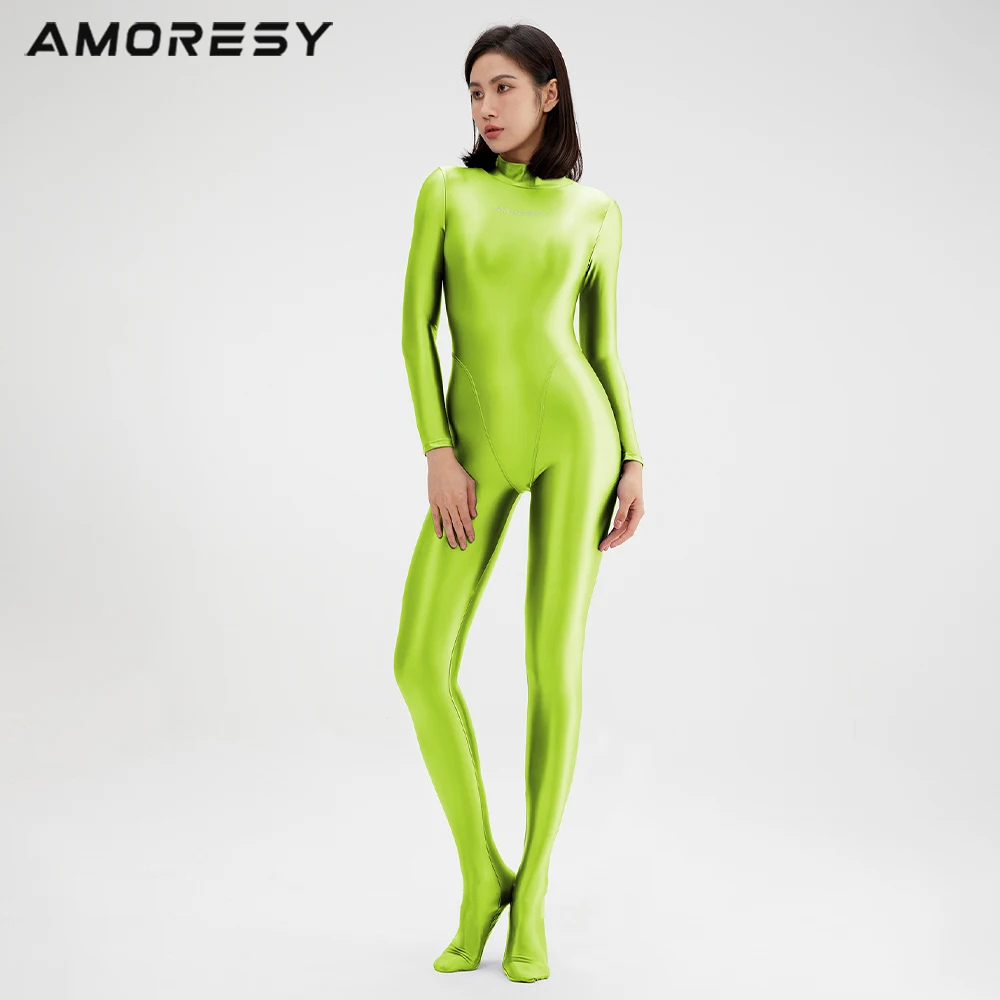 2023-amoresy-women's-catsuit-playsuits-wetlook-shiny-glossy-tights-zipper-leotards-fullbody-overall-zentai-jumpsuits