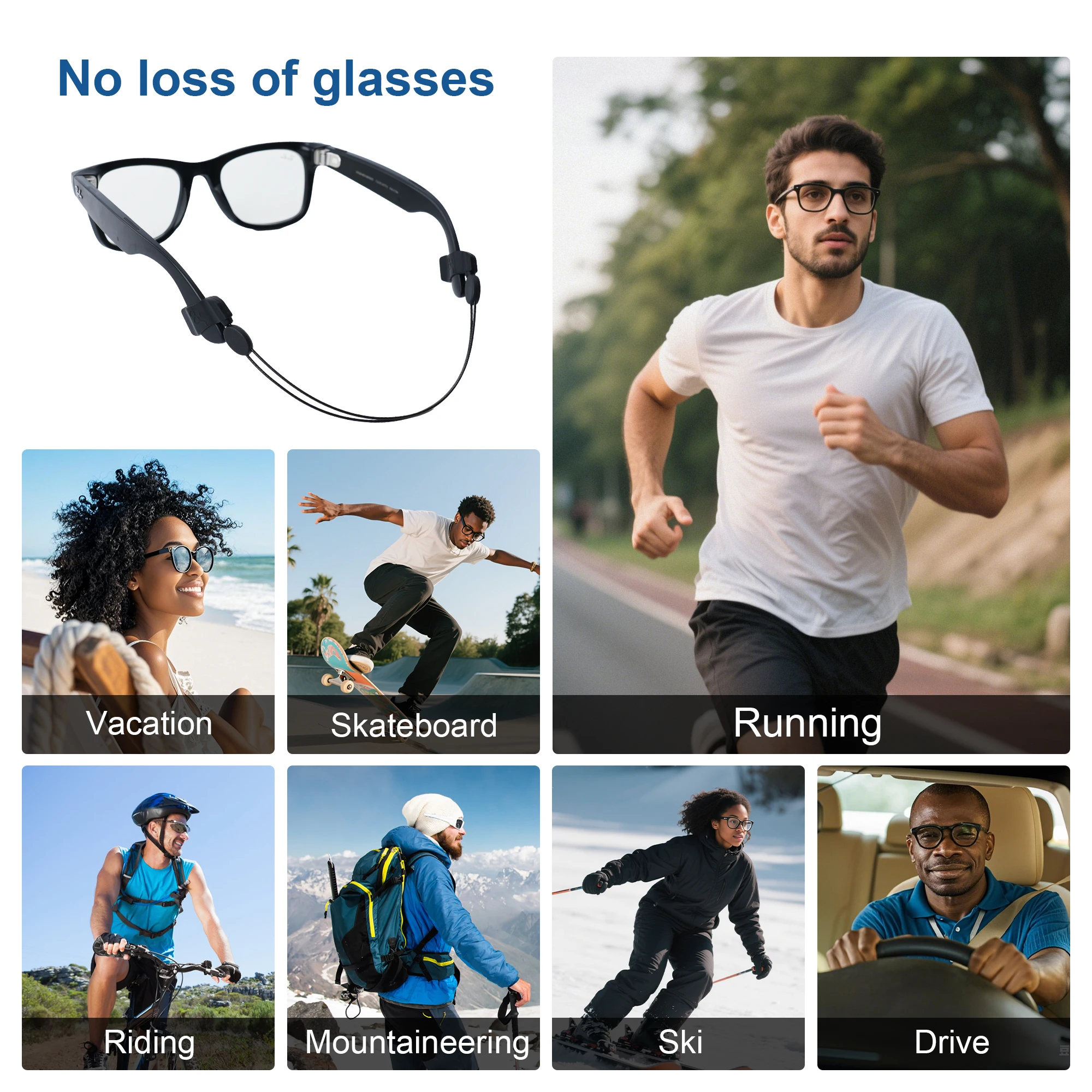 HIbloks for RayBan Meta Wayfarer smart Glasses Accessories Non-slip air Adjustab