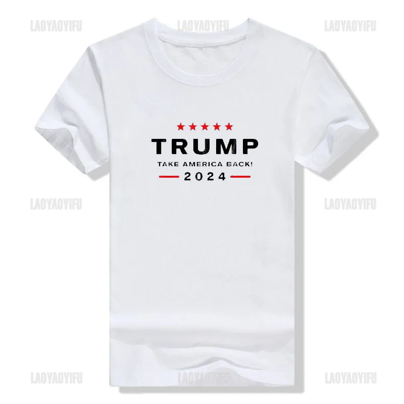 

Лидер продаж, футболка с принтом Трампа 2024, футболки с графическим принтом «Возврат в Америку», футболки для фанатов, женская и мужская одежда