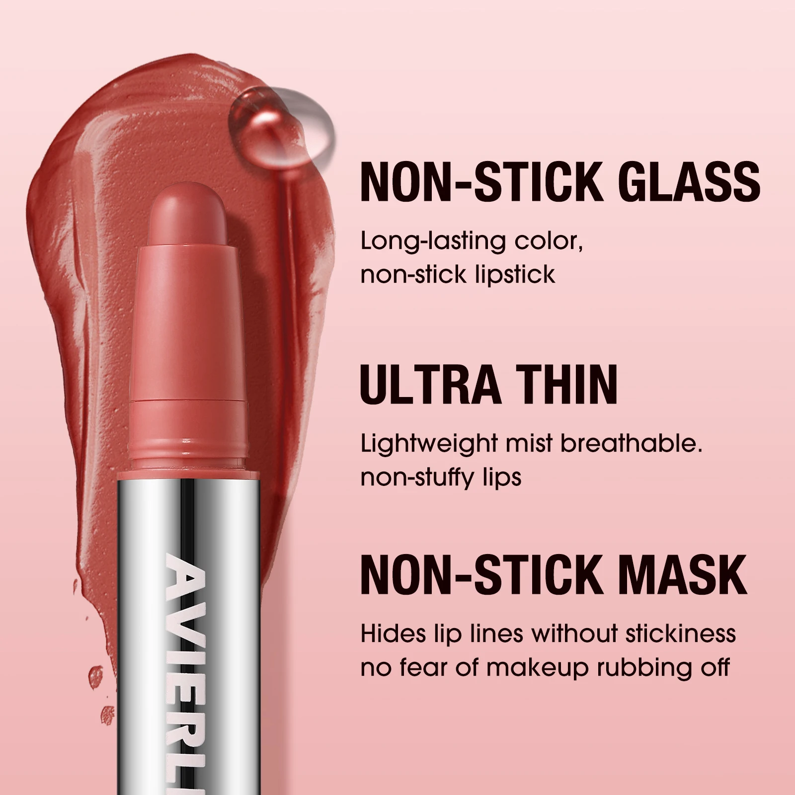 Smooth Matte Lipstick Long-lasting Moisturising Lip Glaze Pen_voghion.com