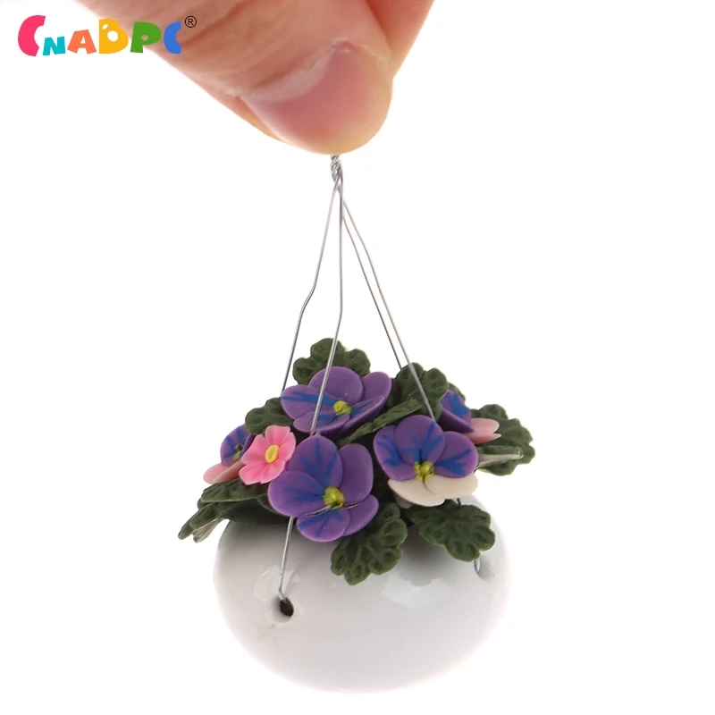 

1:12 Dollhouse Miniature Potted Plants Phalaenopsis Flowerpot Hanging Tank Bonsai Model Garden Home Decor Toy Accessories