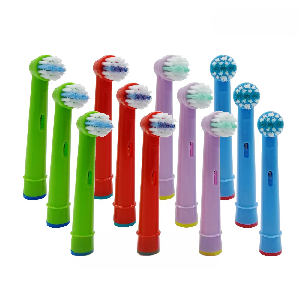 

12pcs Replacement Kids Children Tooth Brush Heads For Oral B EB-10A Pro-Health Stages Electric Toothbrush Oral Care, 3D Exce