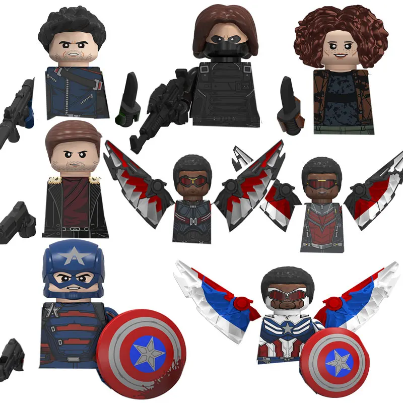 Supereroe Building Block Thor Destroyer Captain America Falcon Winter Soldier Mini Action Model Brick Giocattolo Per Bambini Regalo