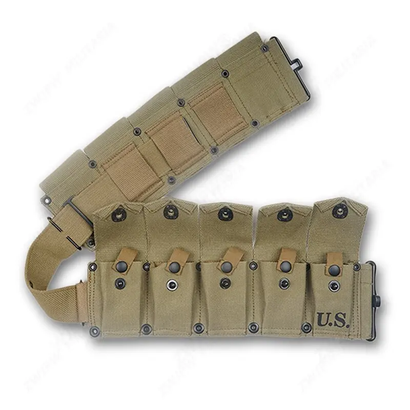 

WW2 US A RMY M1 CANVAS GARAND TEN CELL POUCH KHAKI HIGHT QUALITY