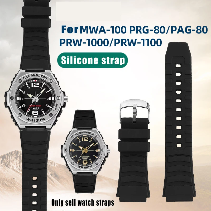 Cinturino di ricambio in resina per orologi Casio Protrek PRG-50 PRG-60 per uomo e donna, 22 mm