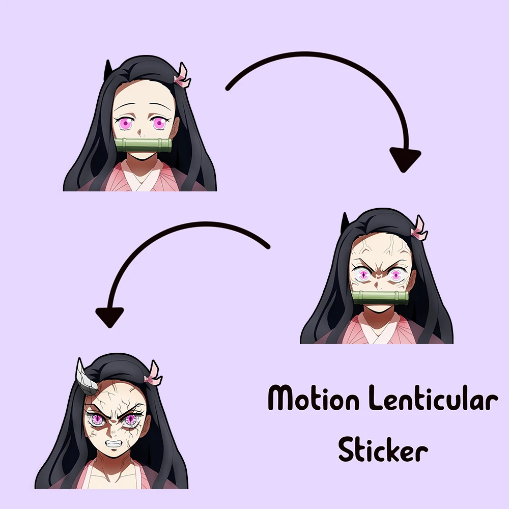 Anime Figure Nezuko Motion Car Sticker Demon Slayer Waterproof Decals for Suitcase Laptop Refrigerator Etc Gift Home Decor