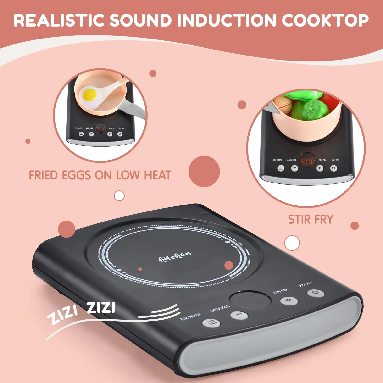 Kids Play Food Set Toy with Pots Pans and Cookware Utensils,Cooking Cutting Learning Gift for Girls Boys