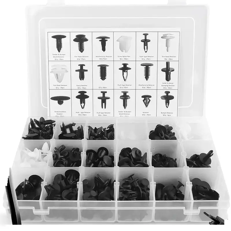 835 Car Push Retainer Black Nylon Fastener Clips in Plastic Box for GM Ford Lexus Honda Chrysler Mazda Nissan Jeep Ford - Image 18