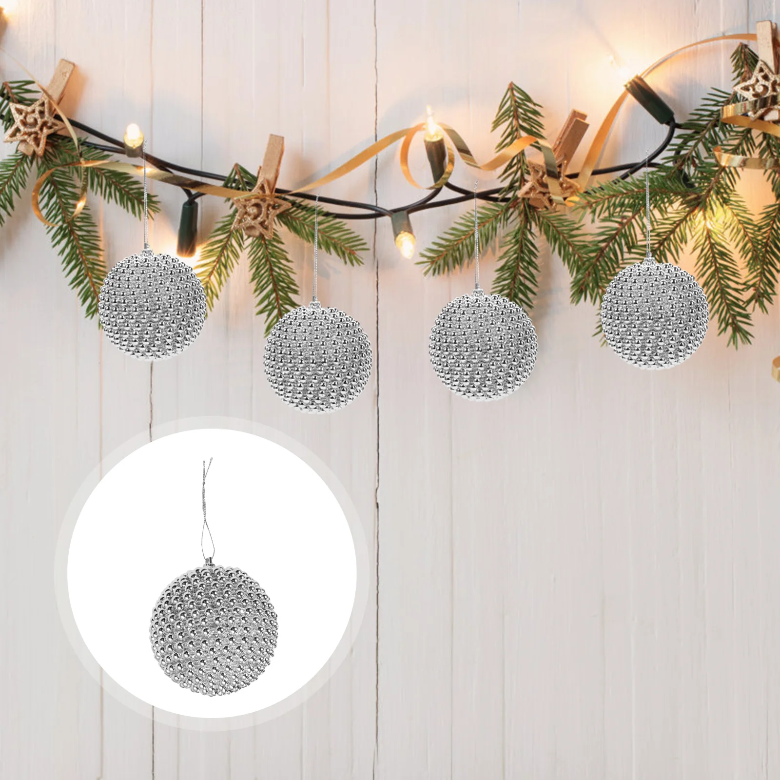

4 Pcs Christmas Decor Balls Hanging Pendants Xmas Decorate Decorations Supplies