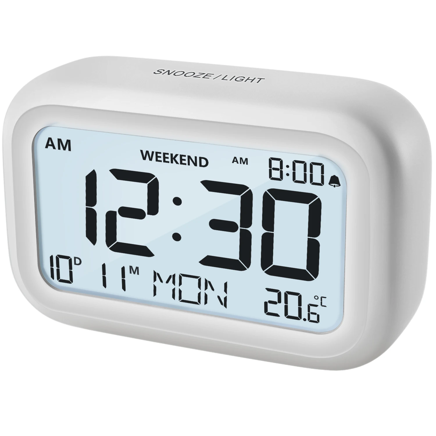 Sleek Multifunctional LCD Desktop Clock with Calendar and Temperature Display