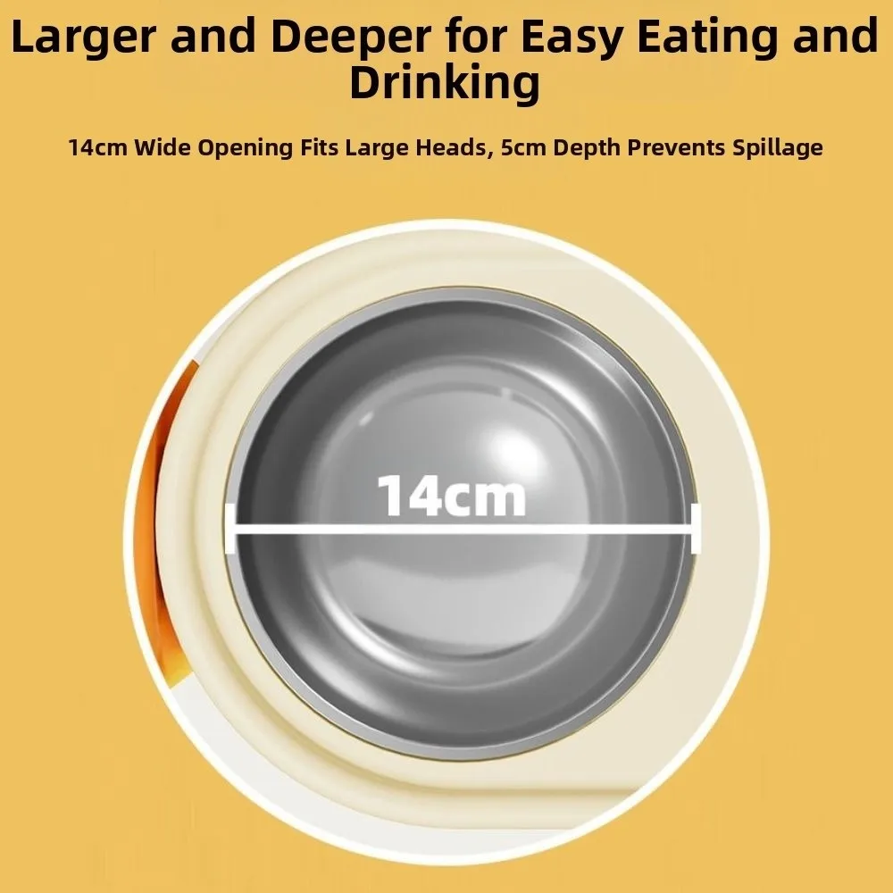 Rotatable Pet High Footed Bowl Double Bowls Adjustable Height Cat Food Water Bowl with Stand Non-Slip Pet Food Dispenser