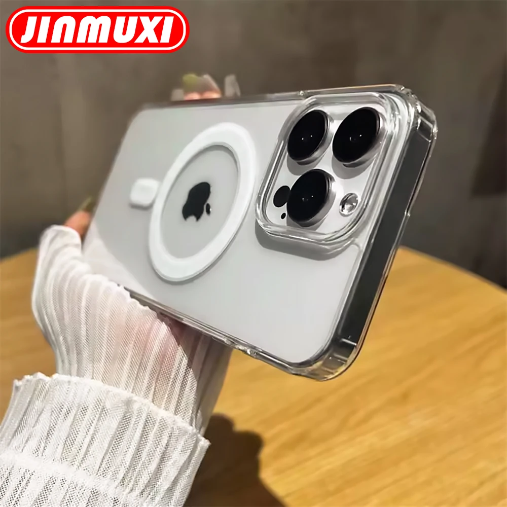 Magnetic Clear Acrylic Wireless Charging Case for iPhone - Transparent Cover