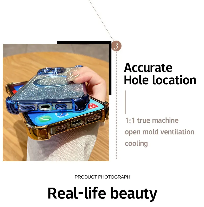 Luxury Electroplated Clear Magnetic Wireless Charging Phone Case - Transparent Plating Cover