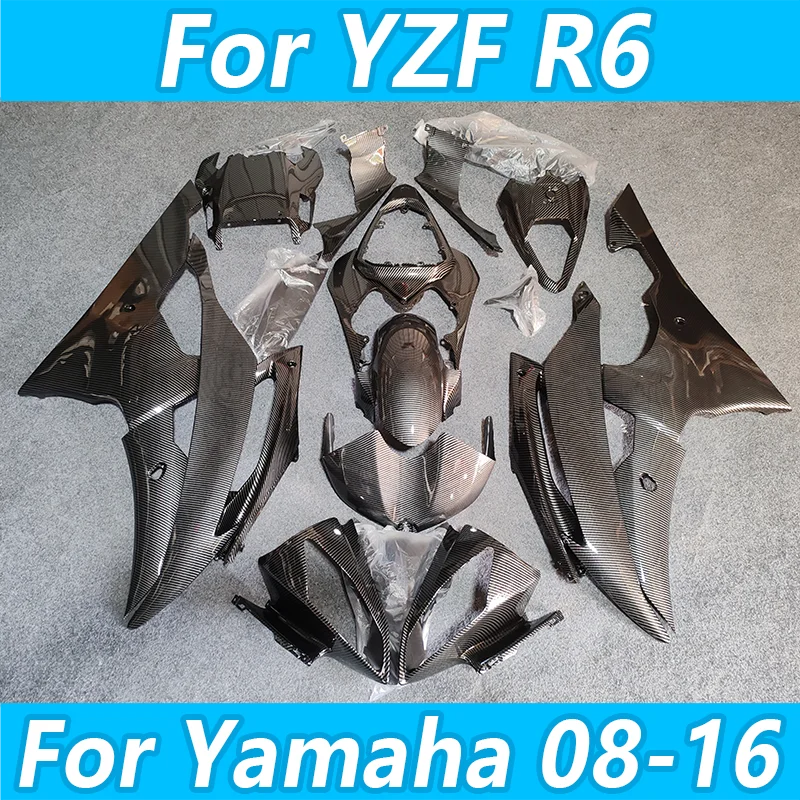 For Yamaha YZFR6 2008-2016 Carbon Fibre Gloss Motorcycle Fairing Kit ABS Injection YZF R6 08-16 Bodywork Fairings Full Body Cowl