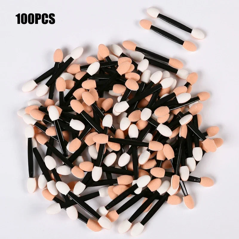 Makeup Brush Makeup Tool 10/100Pcs Small Portable Eyeshadow Applicators In Bulk Double Sponge Eye Shadow Brush Makeup Tools Double-headed Eyeshadow Brush