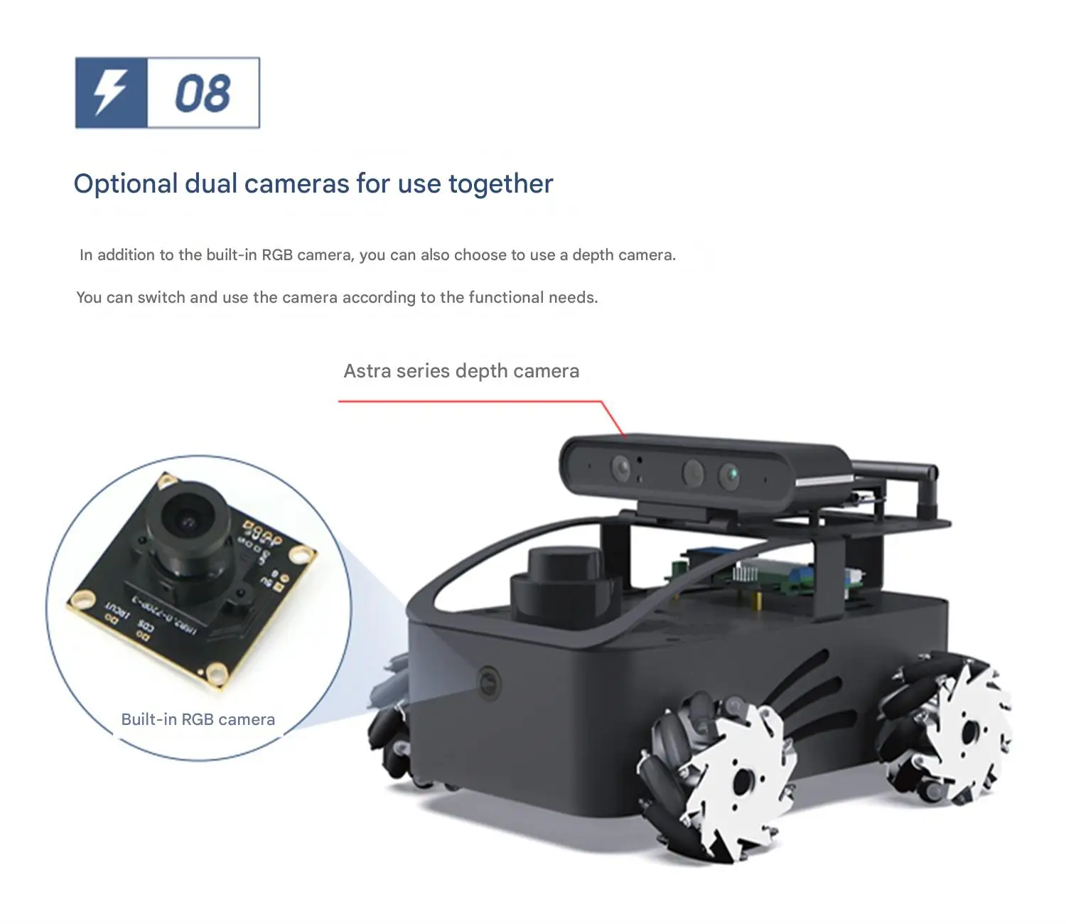 WHEELTEC V550 ROS2 educational robot, it comes with an artistic industrial desig