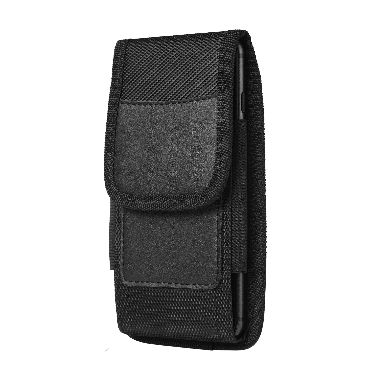 Universal Nylon Mobile Phone Waist Bag with Belt Clip and Card Holder