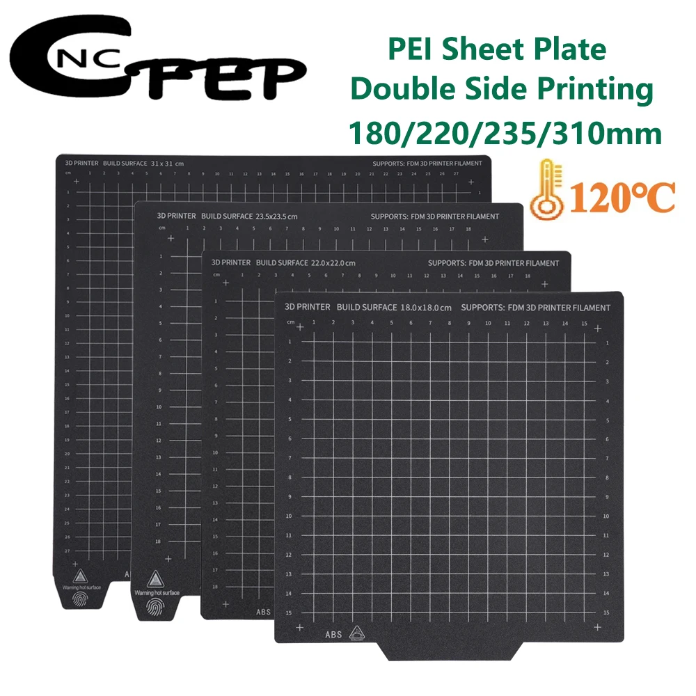 Double Sided Printing PEI Sheet Spring Steel Base Plate 3D Printer Parts Magnetic Hotbed PEI For Voron Ender 3 CR10 Size 180-310